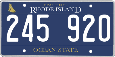 RI license plate 245920