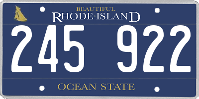 RI license plate 245922