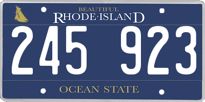 RI license plate 245923