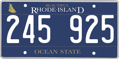 RI license plate 245925