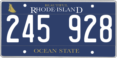 RI license plate 245928