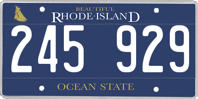 RI license plate 245929