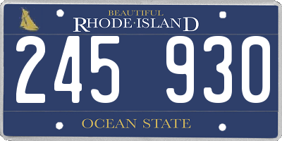 RI license plate 245930