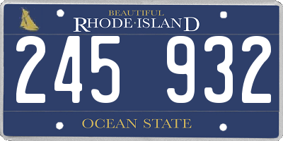 RI license plate 245932