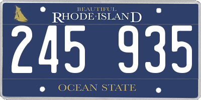 RI license plate 245935
