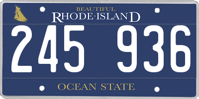 RI license plate 245936
