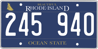 RI license plate 245940