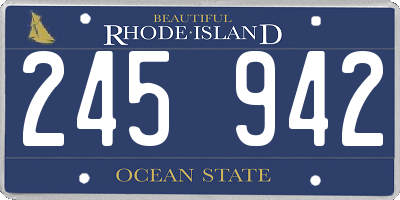 RI license plate 245942