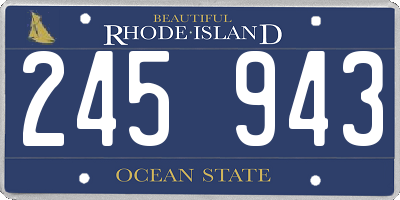 RI license plate 245943