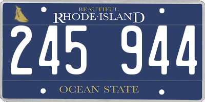 RI license plate 245944