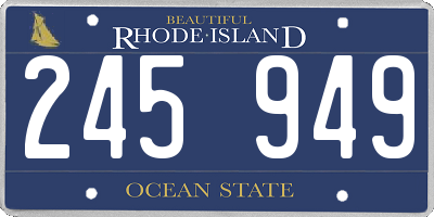 RI license plate 245949