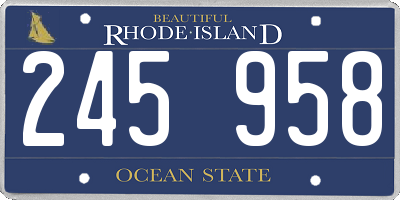 RI license plate 245958