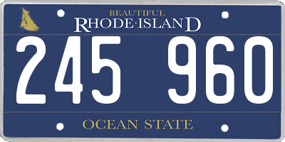 RI license plate 245960