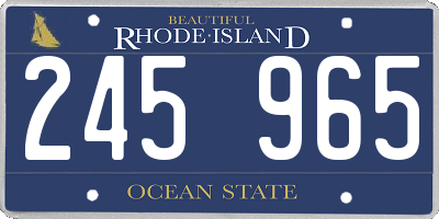 RI license plate 245965