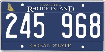 RI license plate 245968