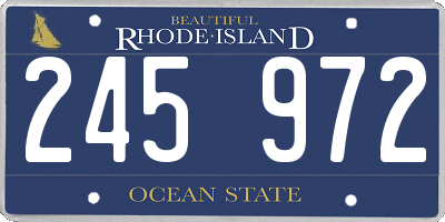 RI license plate 245972