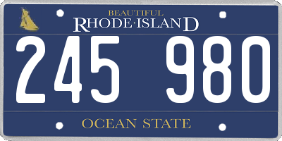 RI license plate 245980