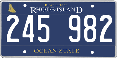 RI license plate 245982