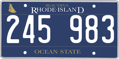 RI license plate 245983