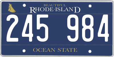 RI license plate 245984