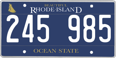 RI license plate 245985