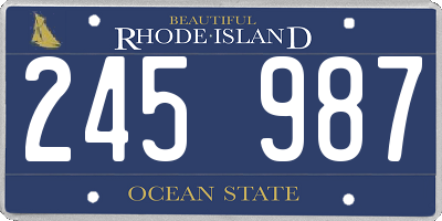 RI license plate 245987