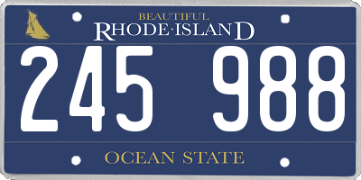 RI license plate 245988