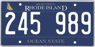 RI license plate 245989
