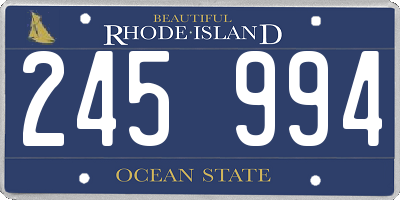 RI license plate 245994