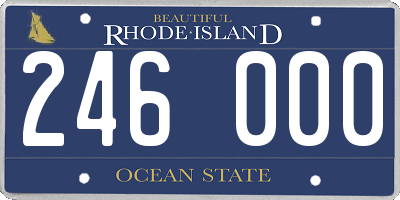 RI license plate 246000