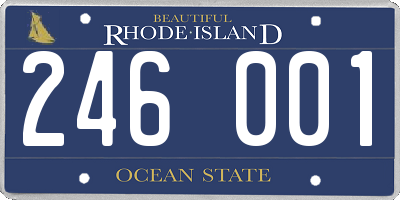 RI license plate 246001