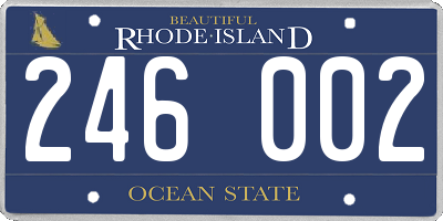 RI license plate 246002