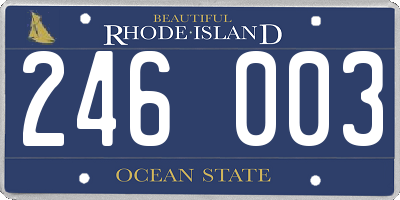 RI license plate 246003