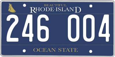 RI license plate 246004