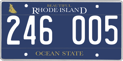 RI license plate 246005