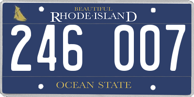 RI license plate 246007