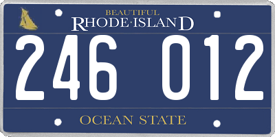 RI license plate 246012