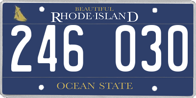 RI license plate 246030