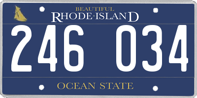 RI license plate 246034