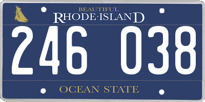 RI license plate 246038