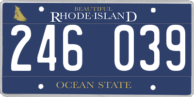 RI license plate 246039