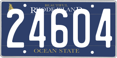 RI license plate 24604