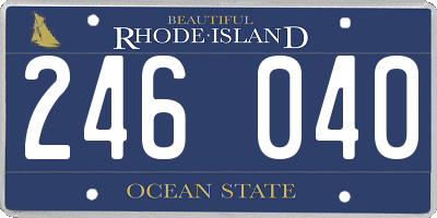 RI license plate 246040