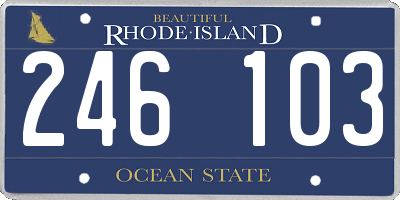 RI license plate 246103