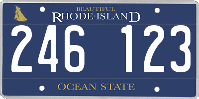 RI license plate 246123