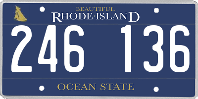 RI license plate 246136