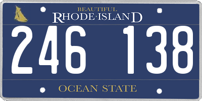 RI license plate 246138