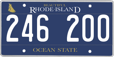 RI license plate 246200