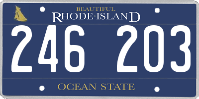 RI license plate 246203