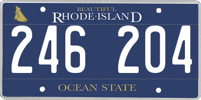 RI license plate 246204